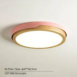 Plafonnier Nordic Led En Bois Et Métal Rose - M Dimmable Luminaire Chambre