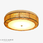 Plafonnier Rattan Led Rond En Osier Luminaire Chambre