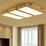 Plafonnier Rectangulaire En Bois Led Luminaire Chambre