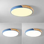 Plafonnier Rond Coloré Métallique Leonidas Bleu / 30 Cm - 18W Chaude Luminaire Chambre