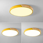 Plafonnier Rond Coloré Métallique Leonidas Jaune / 30 Cm - 18W Chaude Luminaire Chambre