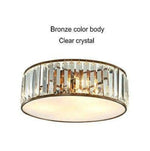 Plafonnier Rond Led Cristal Bronze / 32 X 13Cm Luminaire Chambre