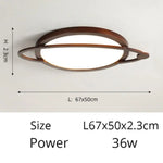 Plafonnier Scandinave Design Benilde A - Walnut 67Cm / Chaude Luminaire Chambre