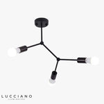 Plafonnier Spots Branche Rétro Style Noir / 3 Lampes Froide Luminaire Chambre