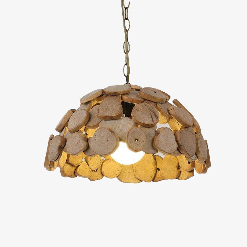 Luminaire LED en bois arrondi