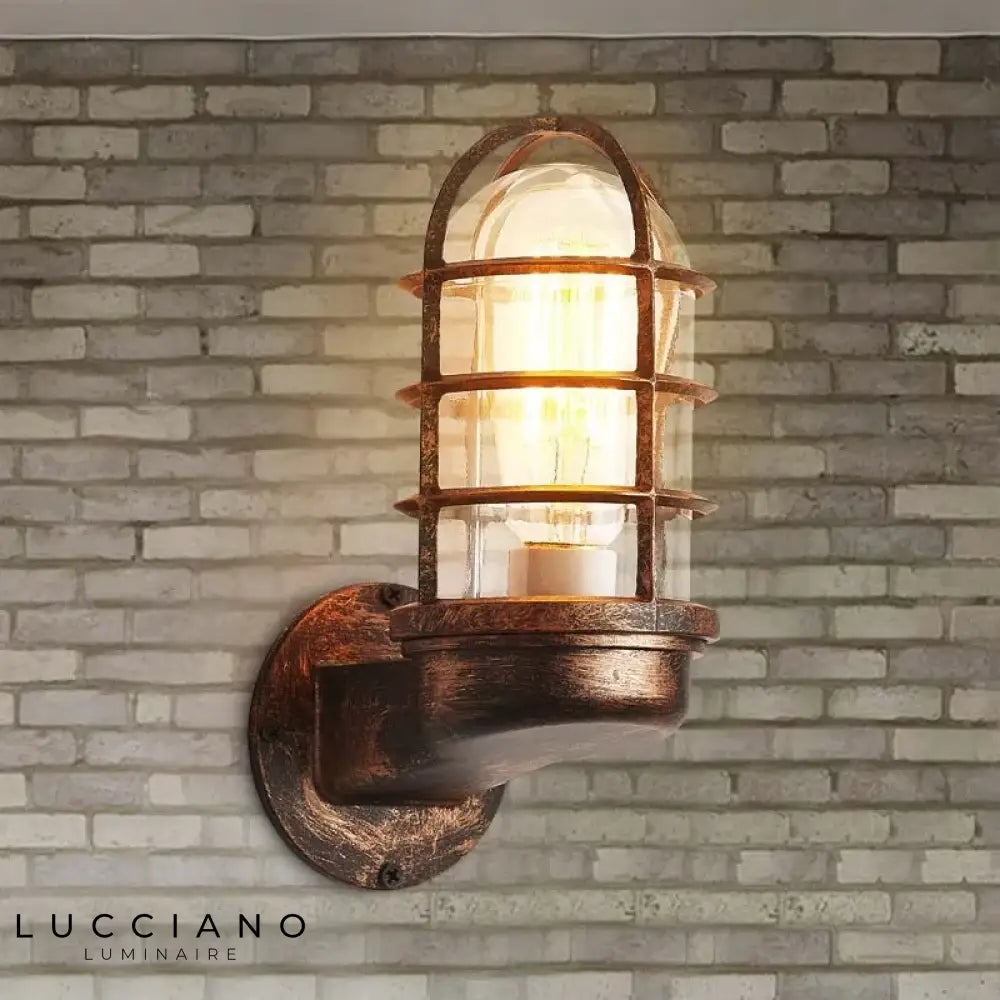 Rétro Verre Industrielle Décorative Murale Led Loft Applique Chambre