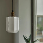 Samy Suspension Vintage Verre Blanc Luminaire Cuivre