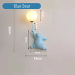 Sandyha Ours Led Lune Chambre Enfants Ours Bleu / Lumière Blanche Applique Murale