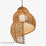 Spirale En Bois Asiatique Suspendue Luminaire Chambre