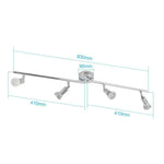 Spot Led Chromé 4 Lumières Luminaire Chambre