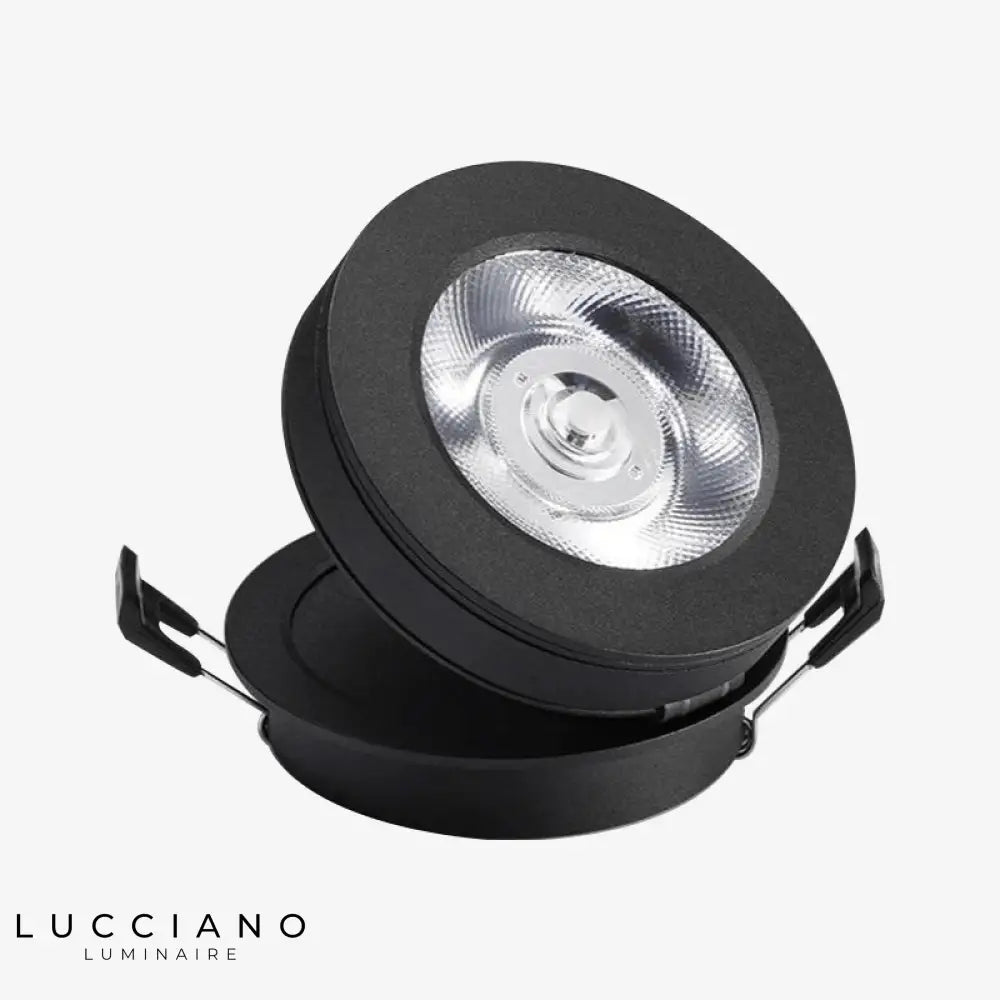 Spot Led Rond Orientable 360° Noir / 3W Chaude Luminaire Chambre