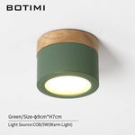 Spots Led Cylindriques Base Bois Vert Luminaire Chambre