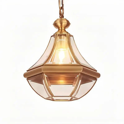 suspension extérieure Style américain Rural plein cuivre étanche lustre Villa porche solarium/couloir/balcon pavillon pavillon lampe en laiton