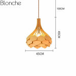 Suspension Bois Et Pétales Colorés Couleur Luminaire Chambre