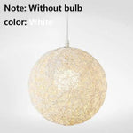 Suspension Boule Tissu Wicker Blanc / 15Cm Luminaire Chambre