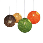 Suspension Boule Tissu Wicker Luminaire Chambre