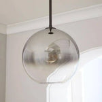 Suspension Boule Verre Ambré Loft Argenté / 20Cm Luminaire Chambre