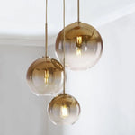 Suspension Boule Verre Ambré Loft Luminaire Chambre