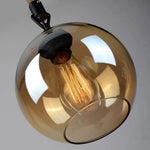 Suspension Boule Verre Ambré Sur Corde Luminaire Chambre