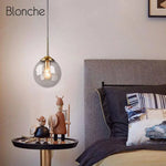 Suspension Boule Verre Fumé Hang Luminaire Chambre