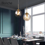 Suspension Boule Verre Fumé Hang Luminaire Chambre