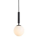 Suspension Boule Verre Led Cylindrique A - Noir Luminaire Chambre