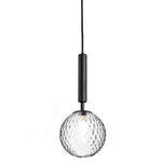 Suspension Boule Verre Led Cylindrique B - Noir Luminaire Chambre