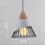 Suspension Cage Métal Et Bois Gris Clair Luminaire Chambre