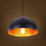 Suspension Chic Demi-Boule Classique Noir Luminaire Chambre