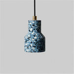 Suspension Ciment Terrazzo Coloré Bleu / Froide Luminaire Chambre