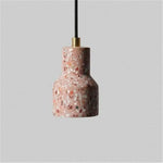 Suspension Ciment Terrazzo Coloré Rouge / Froide Luminaire Chambre