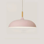 Suspension Colorée Aluminium Et Bois Rose / 35Cm Luminaire En