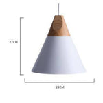 Suspension Conique Bois-Aluminium Blanc - Large Luminaire Chambre