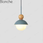 Suspension Créative Led Métal Coloré Bleu Luminaire Chambre