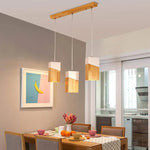 Suspension Cube Led Bois Moderne Luminaire Cuivre