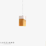 Suspension Cube Led Bois Moderne Luminaire Cuivre