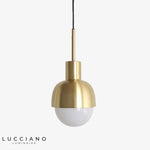 Suspension Demi-Sphère Dorée Nordic Luminaire Chambre