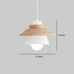 Suspension Design Bois-Métal Conique Blanc Luminaire Chambre