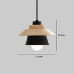 Suspension Design Bois-Métal Conique Luminaire Chambre