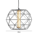 Suspension Design Cage Géométrique Fine A - Argenté 40Cm Luminaire Doré