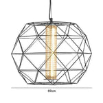 Suspension Design Cage Géométrique Fine A - Argenté 60Cm Luminaire Doré