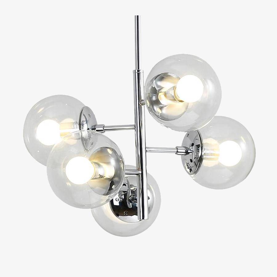 Suspension LED chromée verre elegant