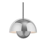 Suspension Design Led Clizia Fleur Couleur Argenté Luminaire Doré