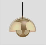 Suspension Design Led Clizia Fleur Couleur Doré Luminaire Doré