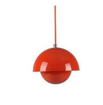 Suspension Design Led Clizia Fleur Couleur Rouge Luminaire Doré