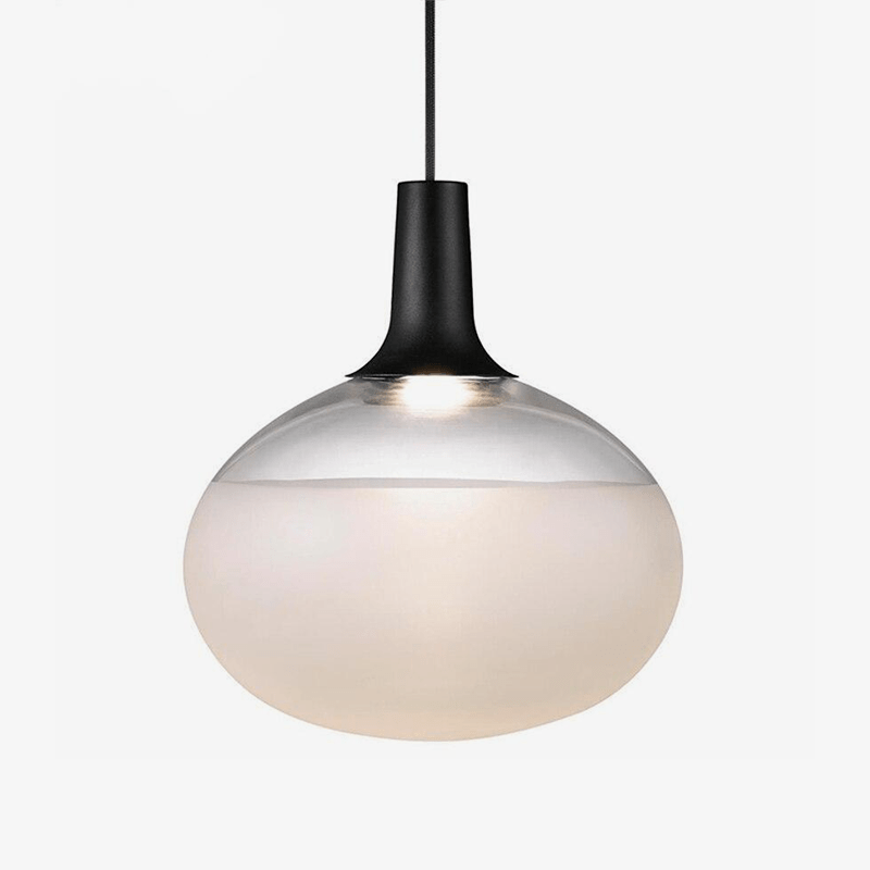 Suspension LED ovale blanche design