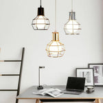 Suspension Edison Vintage Cage Style Luminaire Chambre