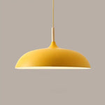 Suspension En Aluminium Colorée Et Design Bois Élégant Jaune / 35Cm Luminaire