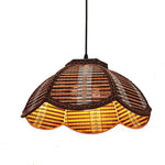 Suspension En Bambou Ondulé Asian Luminaire Chambre