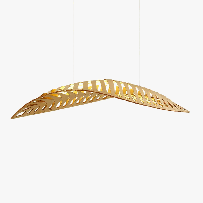 Lustre design en bois à chevrons d'art moderne
